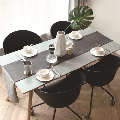 마켓에이 원컬러 유러피언 심플스타일 테이블러너, 브라운, 32 x 200 cm