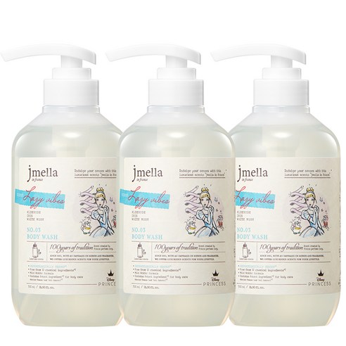 제이멜라 인 프랑스 디즈니 레이지 바이브 바디 워시 머스크향, 500ml, 3개