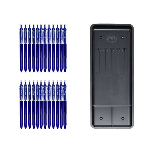 동아 애니겔501 펜 0.5mm 24p + 매표화확 펜접시c형, 블루(펜), 블랙(펜접시), 1세트