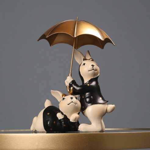 TCR 우산 토끼 인테리어 오브제, 펼쳐진우산