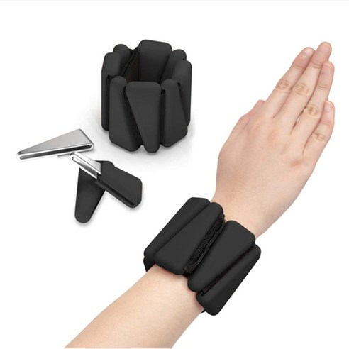 블룸소셜 실리콘 손목 발목 아령밴드 2p, 블랙