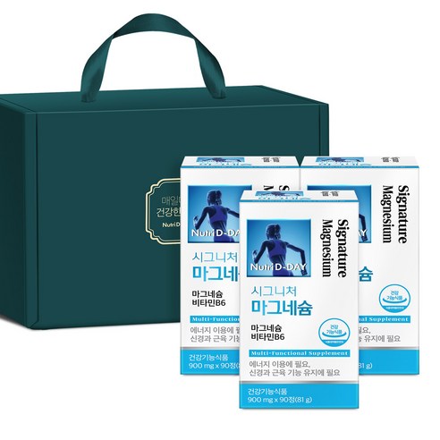 뉴트리디데이 시그니처 마그네슘 선물세트 81g, 90정, 3개