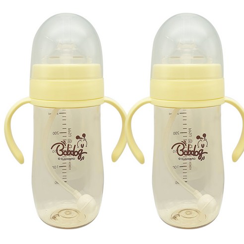 밥독 유아용 PPSU 스마트 빨대컵 260ml 트윈팩, 2개, 레몬, 레몬