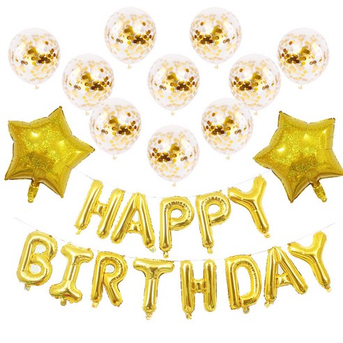 단자몰 생일파티 꾸미기용품 별세트, 골드, 1세트