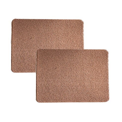 아바드 욕실 미끄럼방지 베이직 코일 매트 50 x 80 cm, 브라운, 2개