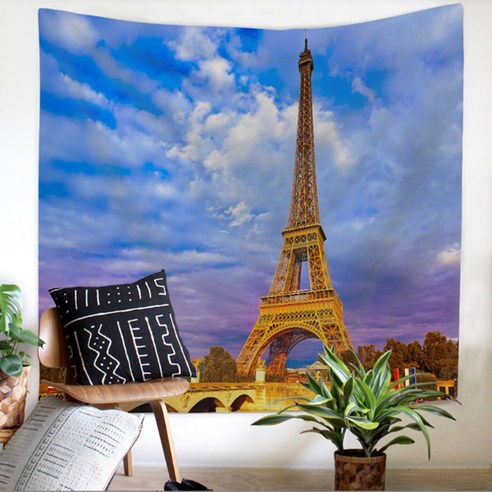 알로데 북유럽 파리 에펠 탑 풍경 패브릭 포스터 플란넬, NO 01