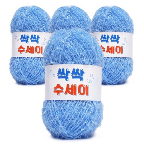 쎄비 싹싹수세미 뜨개실 80g 4p, 308 하늘