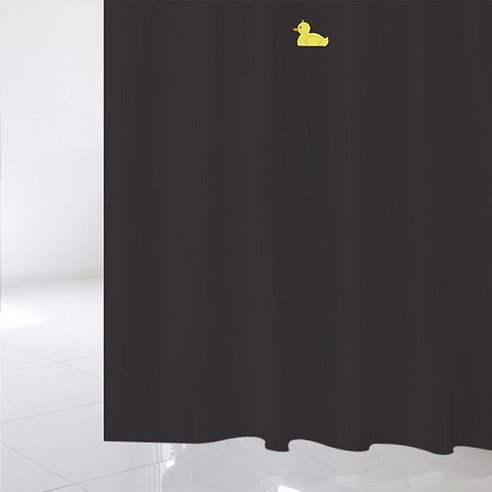 디자인수풀 북유럽 스타일 샤워 커튼 sc595 L 1800 x 1880 + 스테인리스 고리 12p + 화이트 커튼봉 풀세트, 1세트