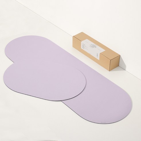 하루의공간 소프트 규조토 발매트 욕실용 40 x 60 cm + 주방용 40 x 120 cm 세트, 라이트퍼플, 1세트
