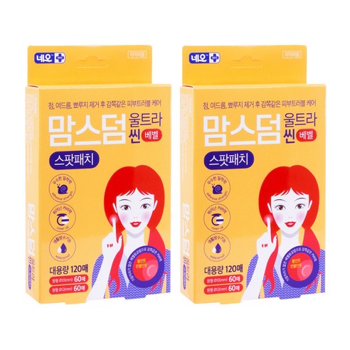 네오 맘스덤 울트라씬 베벨 원형 여드름 스팟패치, 120개입, 2개