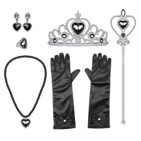   Market Emotional Love Party Jewelry Princess Costume Accessories Set, 1 Set, Black