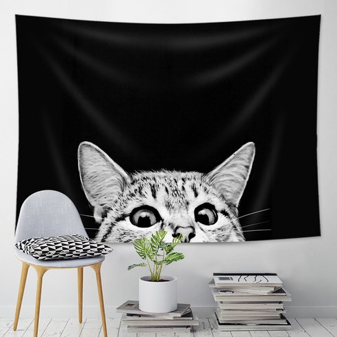 라온투유 모던 패브릭 포스터, 01 검은 고양이