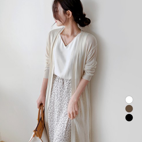 보에리에 여성용 루즈핏 비치 롱 가디건