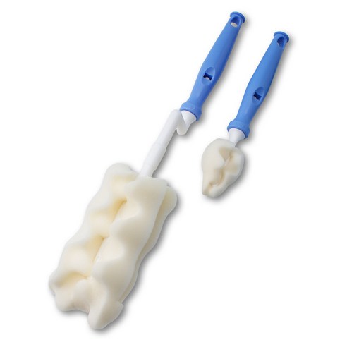 베이비베어 엠보 젖병솔 + 젖꼭지솔 세트, 블루, 1세트