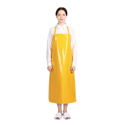 THE앞치마 단면코팅 목끈형 7부 방수 앞치마, 옐로우, 1개