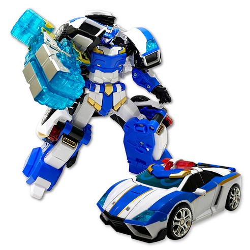   Metal Card Bot Blue Cop Two Transformer Robot Beakle Mode, Mixed Color