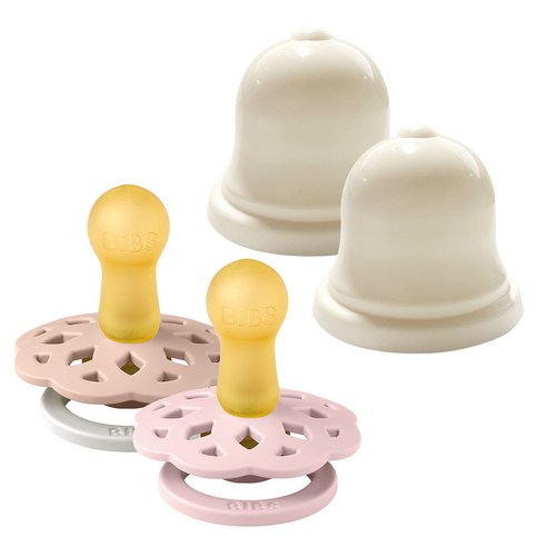 BIBS 보헴 고무 쪽쪽이 2단계 2종 + 실리벨 케이스 2p 세트, 2단계(6개월 이후), 블러썸, 블러쉬나이트, 1세트