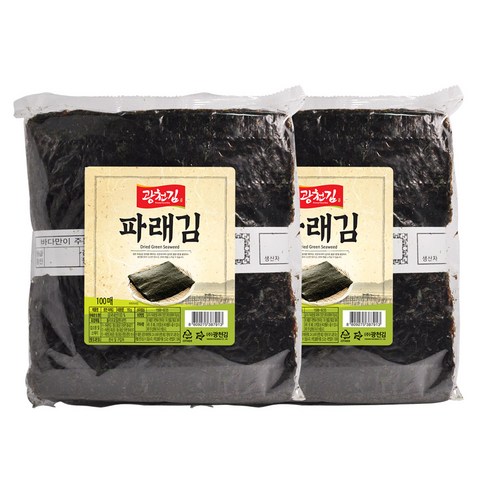 광천김 파래 생김 100p, 2개, 150g