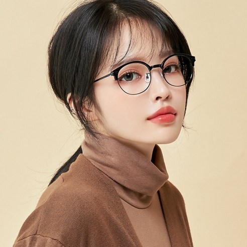 멜라크메 사각 하금 안경테 + 자외선 블루라이트 차단 렌즈 세트