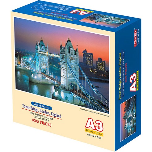 타워 브릿지 런던 직소퍼즐 초미니사이즈 TMX-M100-012, 혼합색상, 1000피스