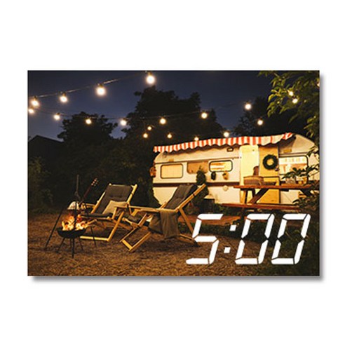 홈마인 LED 캔버스 프린팅 액자 시계 캠핑, A3-HM-CAMPING-27