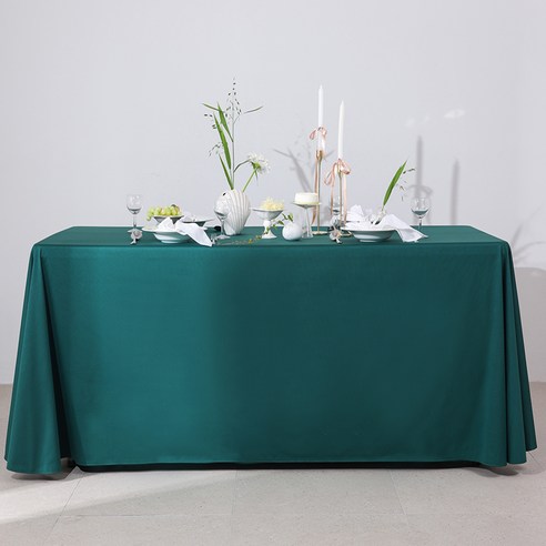 광폭 대형 고급융단 사각 테이블보, 300 x 200 cm, 그린, 1개