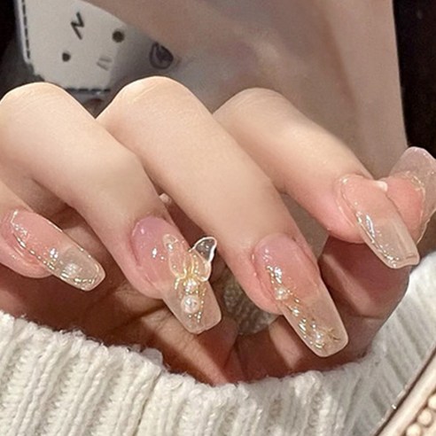 마켓감성 크리스탈 얼음 투명 네일 팁, 3개, 타입1