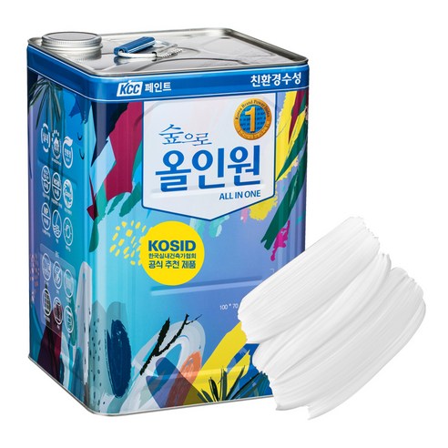 KCC페인트 숲으로올인원 무광 수성 페인트 15L, 백색, 1개