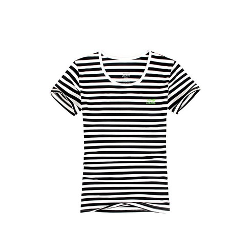 말레로드 여성용 스트라이프 단가라 심플 반팔 티셔츠 #W6105