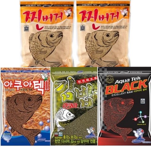 학꽁치집어제 아쿠아 집어제333 떡밥 세트 아쿠아택2 + 김밥 + 블랙 + 찐버거 2p
