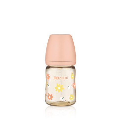 모윰 데이지 에디션 PPSU 올인원 유꼭지 젖병, 코랄핑크, 170ml, 1개