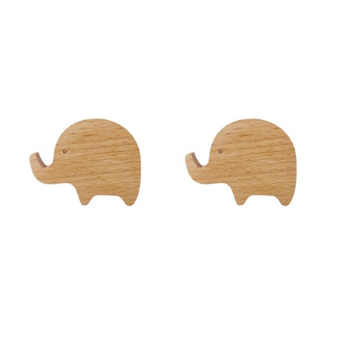 아필코 동물의 왕국 벽걸이 후크 2p, 베이지(코끼리), 2개