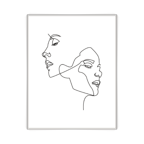 올앤아트 추상화 일러스트 그림 인테리어 액자 AIP74, 화이트
