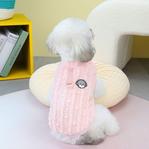 파스텔펫 강아지 소프트 퍼피 극세사 티셔츠, 핑크