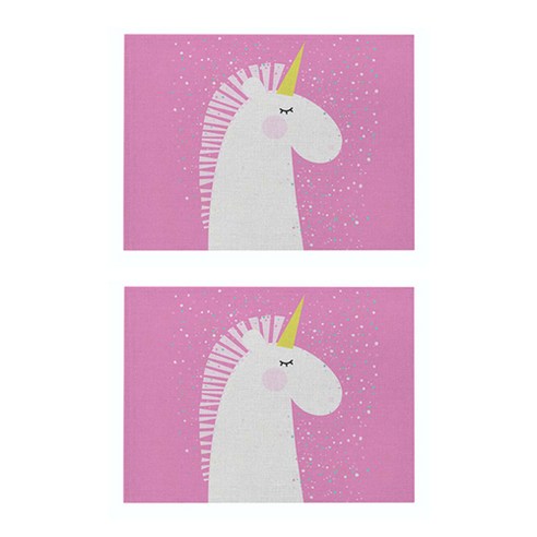 라벤더 유니콘 일러스트 플레이스 매트 2P, 025, 42 x 32 cm