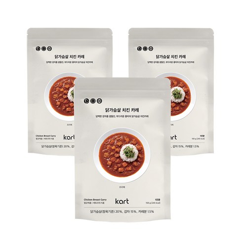 kart 닭가슴살 치킨 카레, 150g, 3개