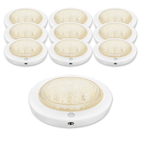 LED 원형 센서등 15W, 화이트 + 주백색, 10개