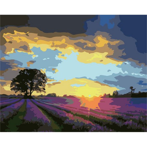 더웨일 DIY 유화 명화그리기 꽃향기 50 x 40 cm, 노을 라벤더, 1개