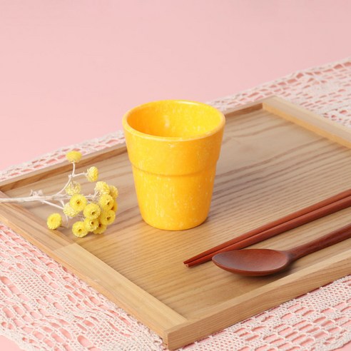 레트로 분식 떡볶이 팝 분식컵, YELLOW, 4개