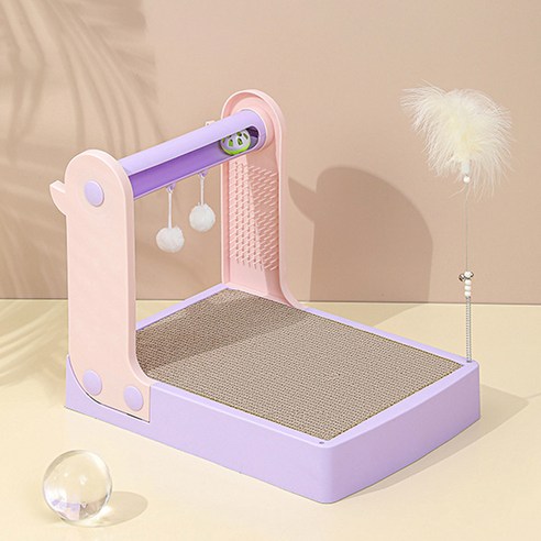 데이소이 고양이 파스텔 올인원 스크래쳐, 퍼플, 1개