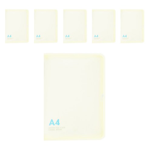 에코청운 PP 뉴 칼라 지퍼 화일 A4, 노랑, 6개