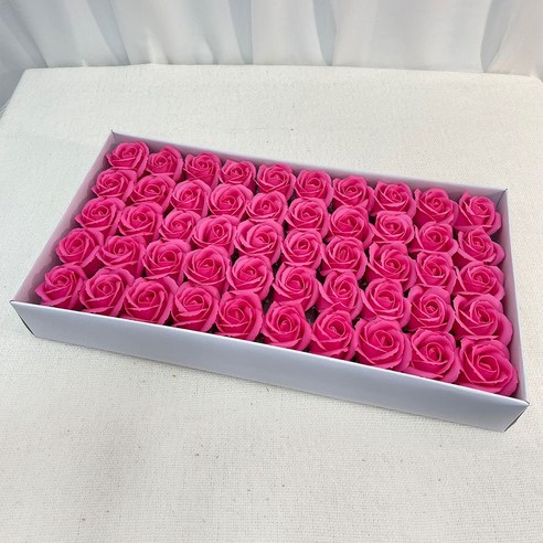 이플린 3겹 비누꽃 장미 50p, 진핑크