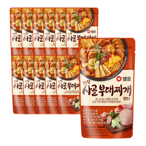 샘표 한우 사골 부대찌개 양념, 150g, 12개