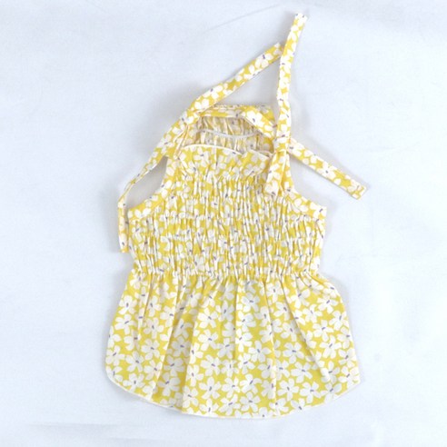 레드퍼피 강아지 레블리 플리츠 원피스, YELLOW