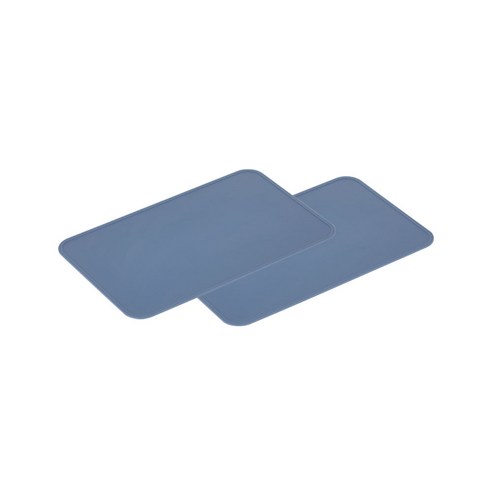 키친유 콘콘 식탁매트 2p, 블루, 378 x 236 x 2.5 mm