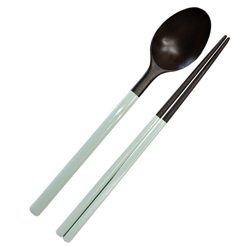 코팅 옻칠 수저세트, 편백민트, 숟가락 + 젓가락