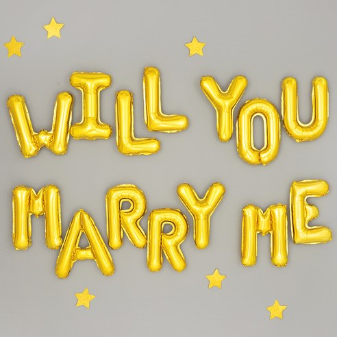 파티팡 WILL YOU MARRY ME 은박풍선 세트, 골드, 3세트