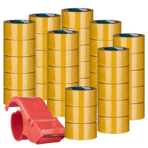 대박테이프 황색 박스테이프 48mm x 50m + 커터기, 38개