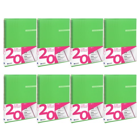희망사무포인트 아이콘 스프링파일 A4 hh6387, GREEN, 8개