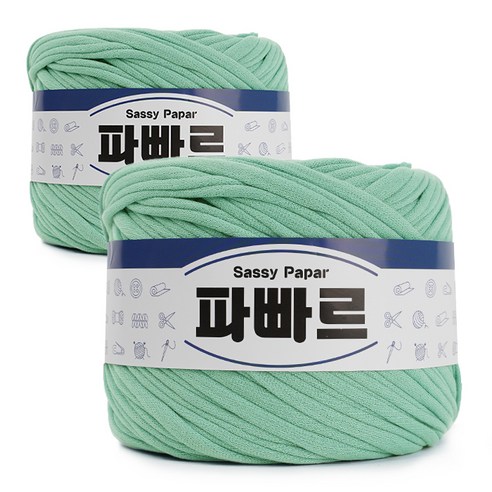 쎄비 파빠르 패브릭얀 뜨개실 500g x 2p, 탁한민트, 95m
